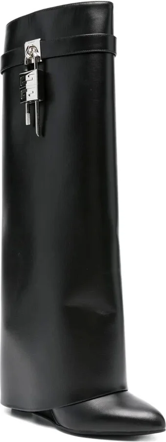 100mm Leather Knee-High Boots - Image 2