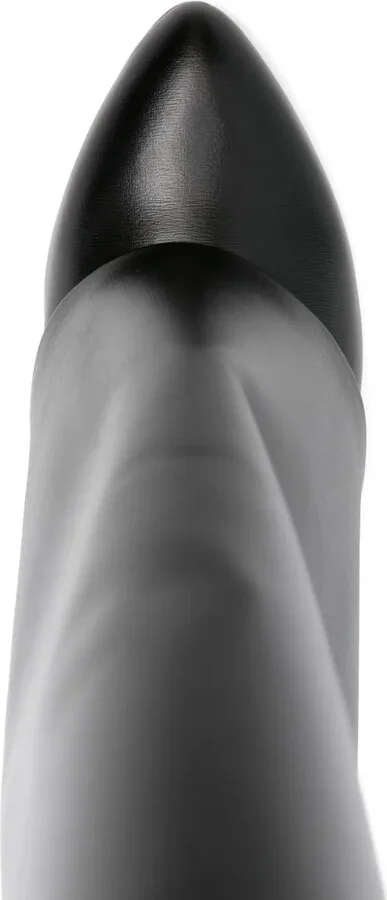 100mm Leather Knee-High Boots - Image 4