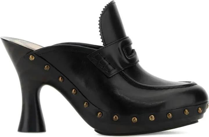 100mm Leather Mules