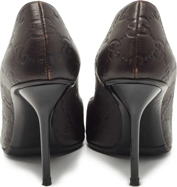 100mm Leather Peep-Toe Pumps - Image 4