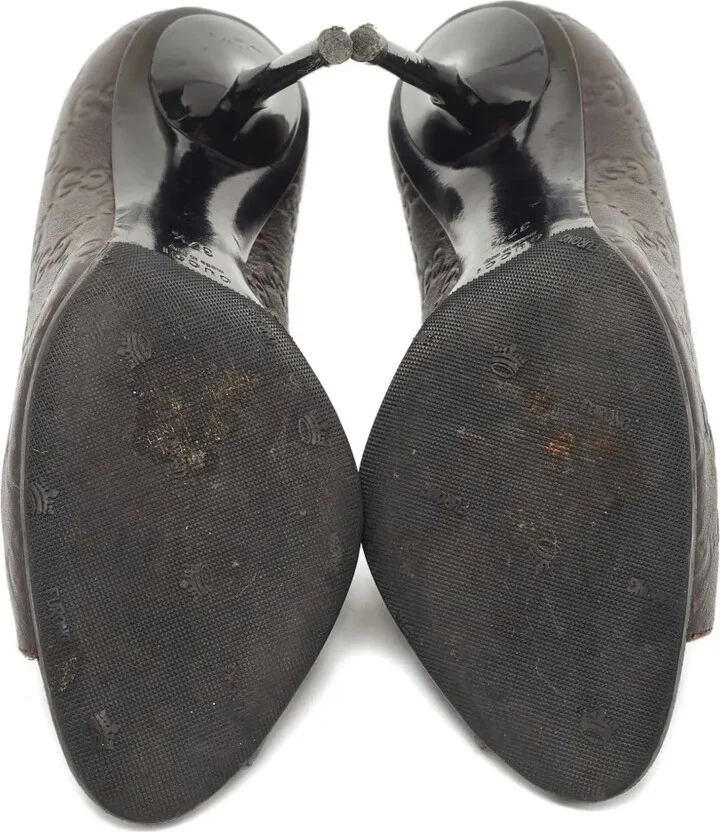 100mm Leather Peep-Toe Pumps - Image 5