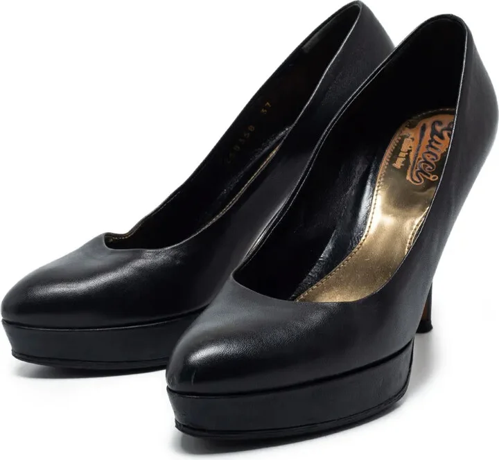 100mm Leather Platform Pumps - Image 3
