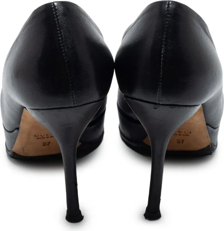 100mm Leather Platform Pumps - Image 4