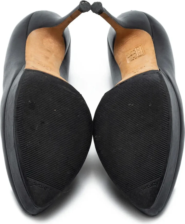 100mm Leather Platform Pumps - Image 5