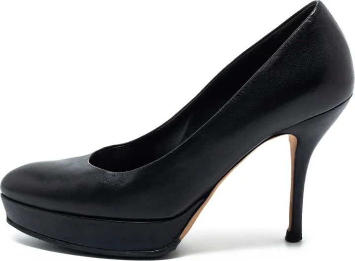 100mm Leather Platform Pumps