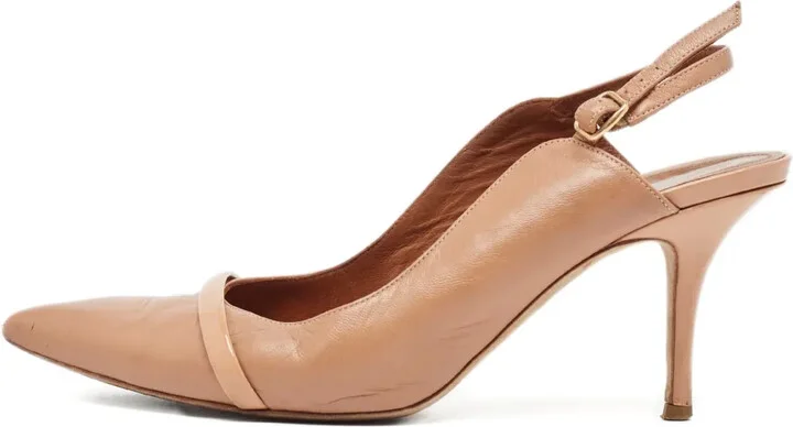 100mm Leather Slingback Pumps