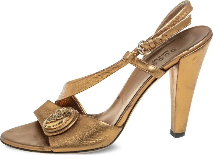 100mm Leather Slingback Sandals