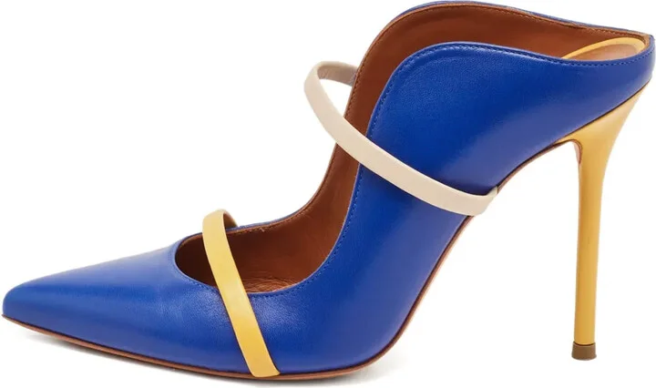 100mm Leather Strap Mules