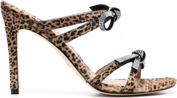 100mm Leopard-Print Mules