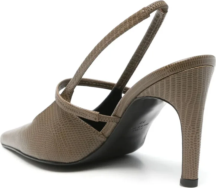 100mm Lizard-Embossed Slingback Pumps - Image 3
