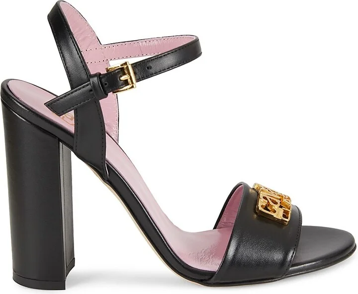 100MM Logo Leather Sandals