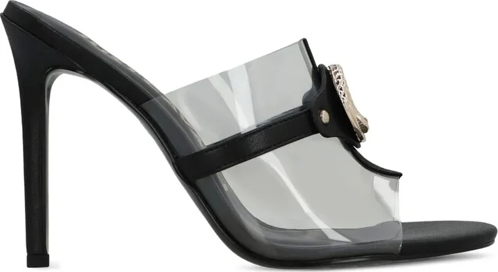 100mm Logo-Plaque Clear-Panel Mules