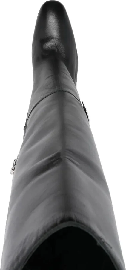 100mm Logo-Plaque Leather Boots - Image 4