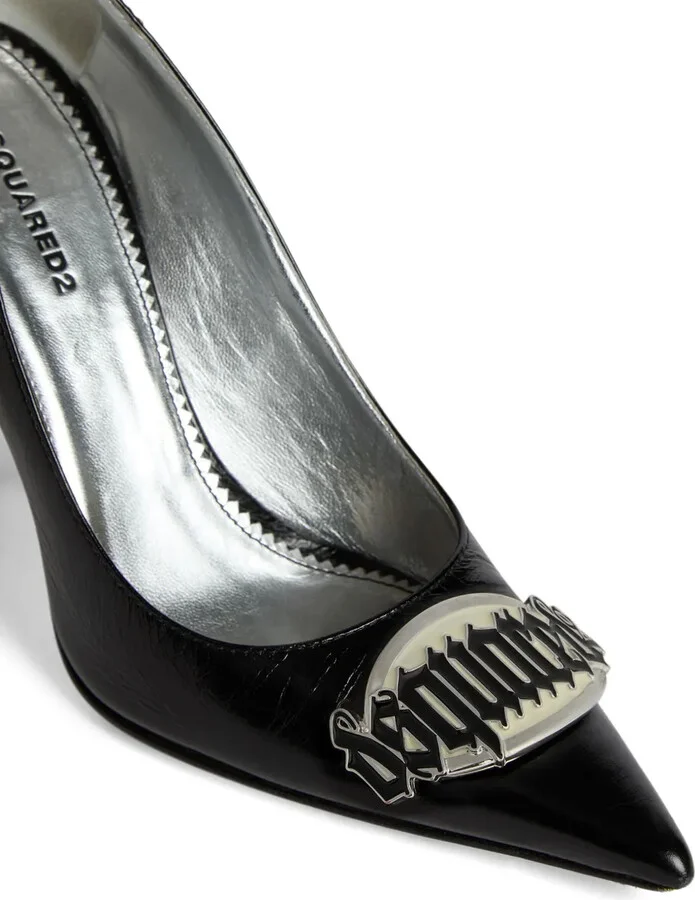 100mm Logo-Plaque Leather Pumps - Image 4