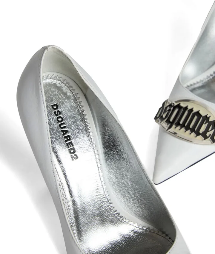 100mm Logo-Plaque Leather Pumps - Image 4