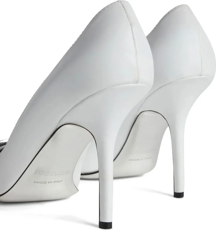 100mm Logo-Plaque Leather Pumps - Image 5