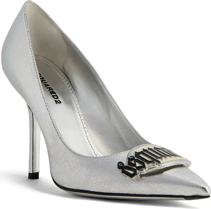 100mm Logo-Plaque Leather Pumps - Image 2
