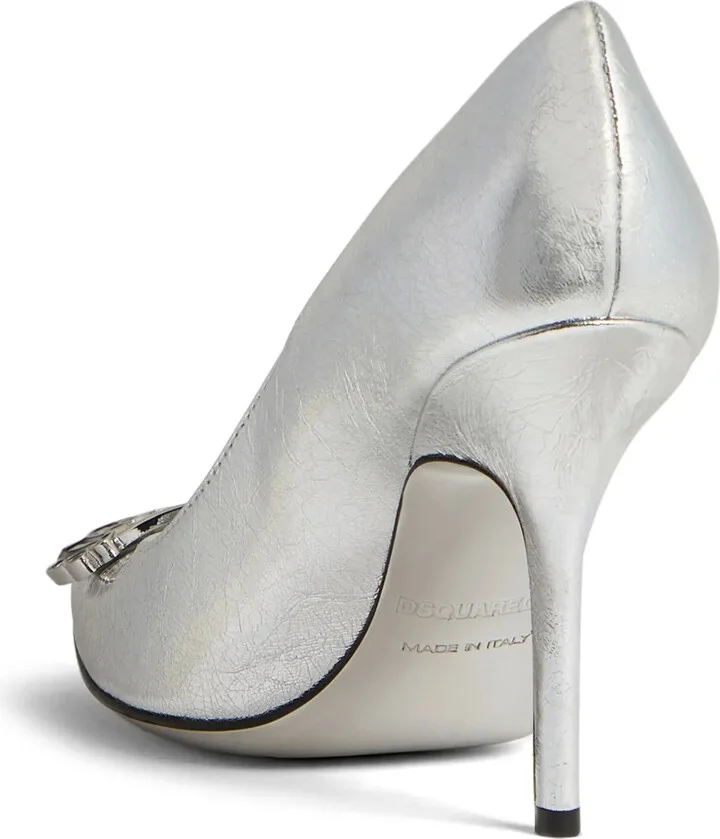 100mm Logo-Plaque Leather Pumps - Image 3