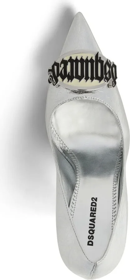 100mm Logo-Plaque Leather Pumps - Image 4