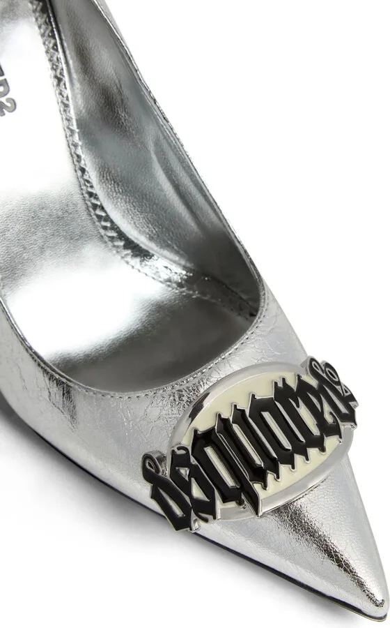 100mm Logo-Plaque Leather Pumps - Image 5