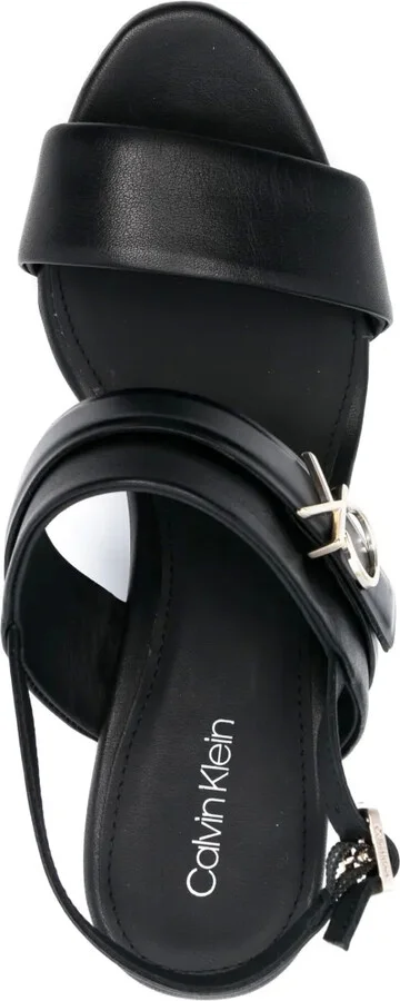 100mm Logo-Plaque Leather Sandals - Image 4