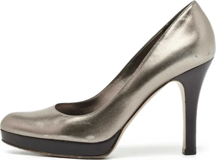 100mm Metallic-Leather Pumps