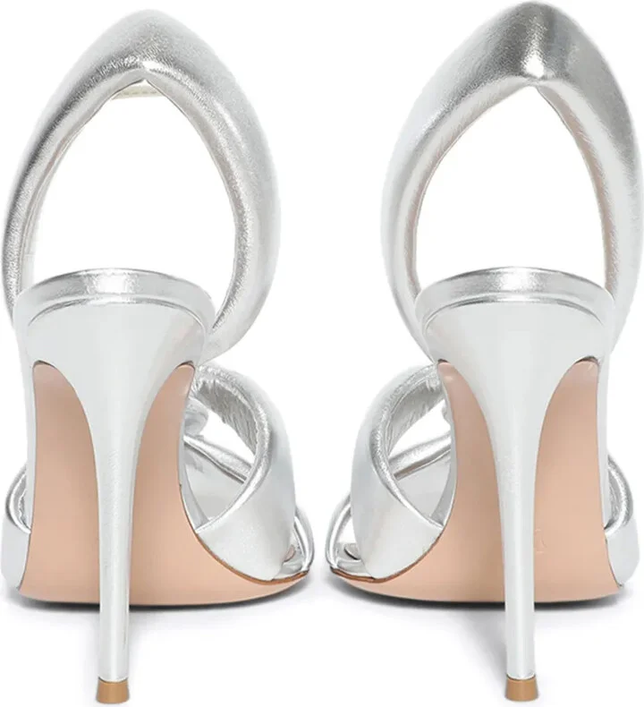 100mm Metallic Leather Sandals - Image 3