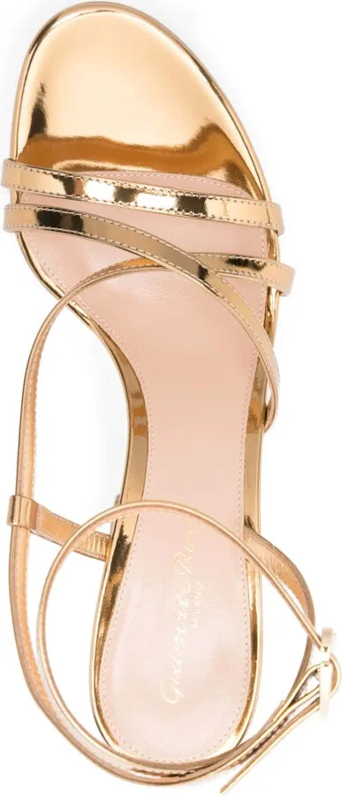 100mm Metallic Leather Sandals - Image 4