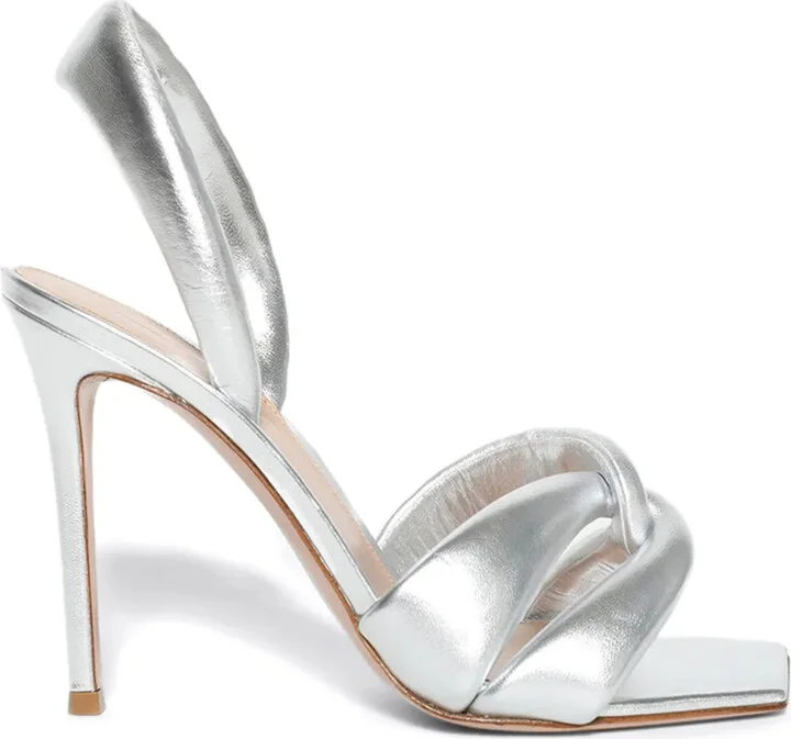100mm Metallic Leather Sandals