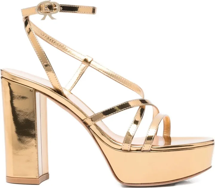 100mm Metallic Leather Sandals