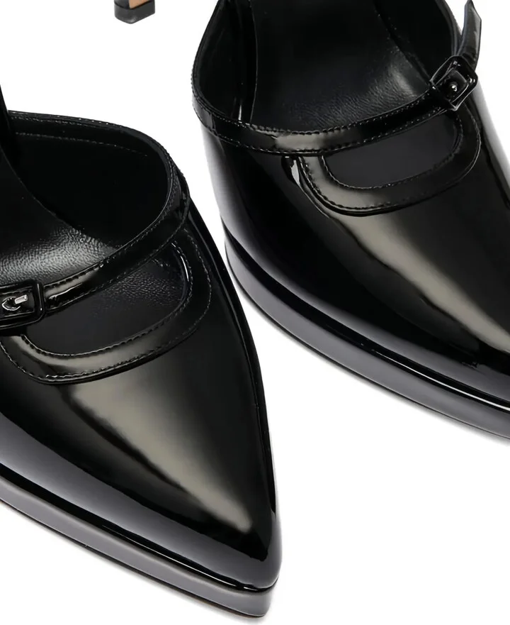 100mm Michelle buckled platform pumps - Image 3