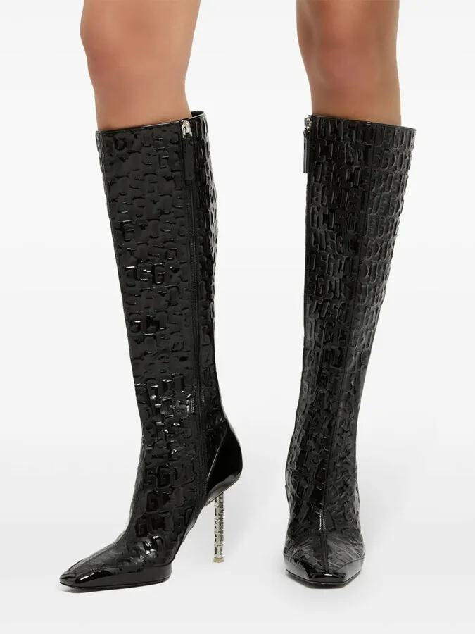 100mm Monogram-Pattern Leather Boots - Image 5