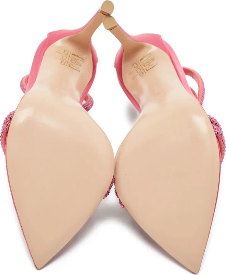 100mm Montercarlo satin ankle-strap sandals - Image 4