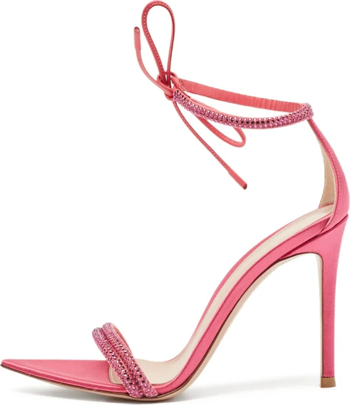 100mm Montercarlo satin ankle-strap sandals