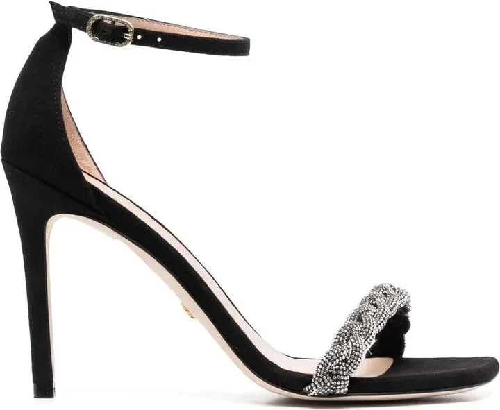 100mm Nudist Curve embellished sandals