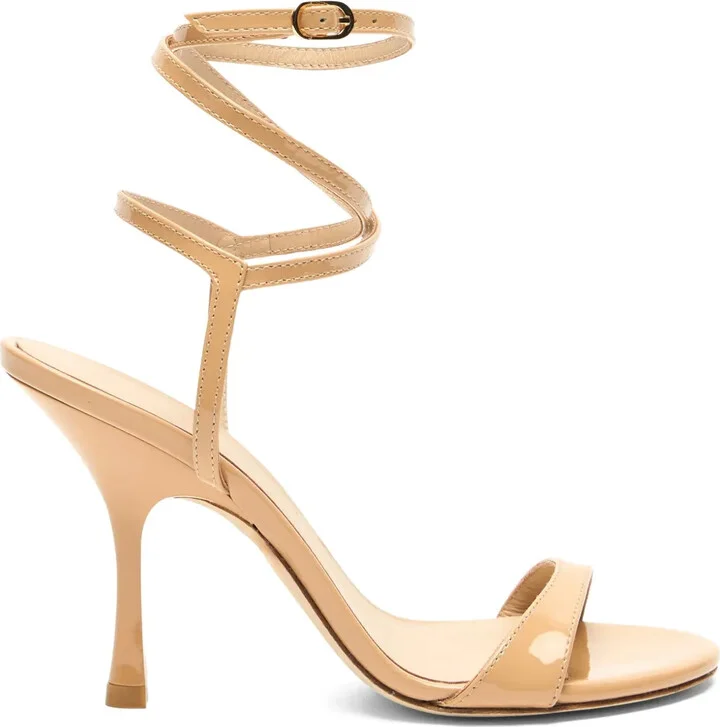 100mm Nudist Wrap patent-leather sandals