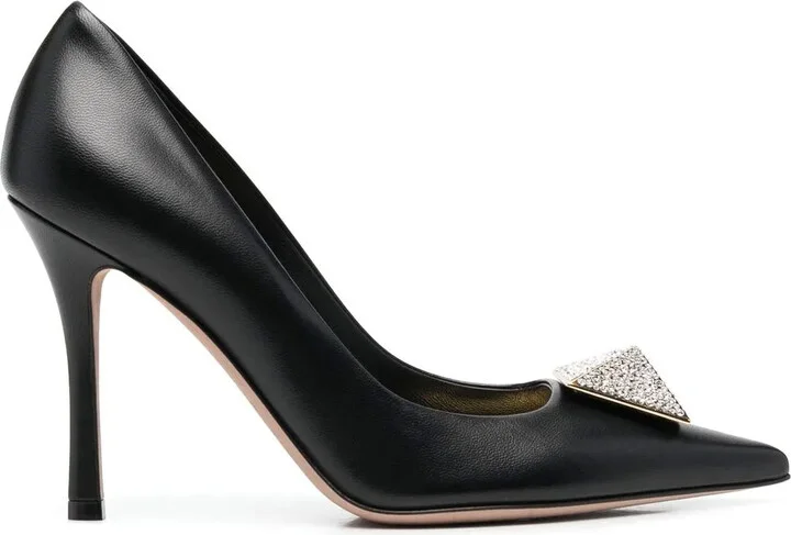 100mm One Stud crystal-embellished pumps