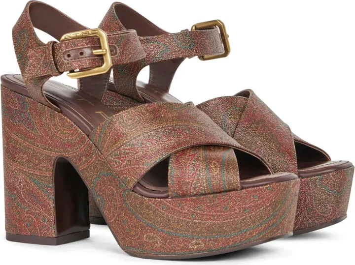 100mm Paisley Platform Sandals - Image 2
