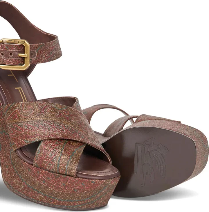 100mm Paisley Platform Sandals - Image 3