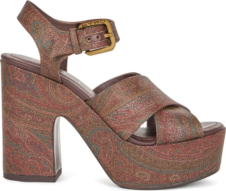 100mm Paisley Platform Sandals