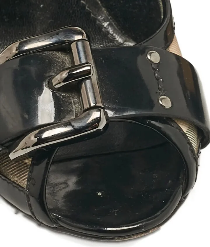 100mm Patent-Leather Buckle-Detail Pumps - Image 5