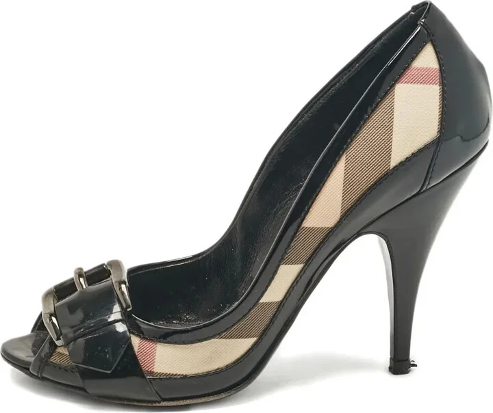 100mm Patent-Leather Buckle-Detail Pumps