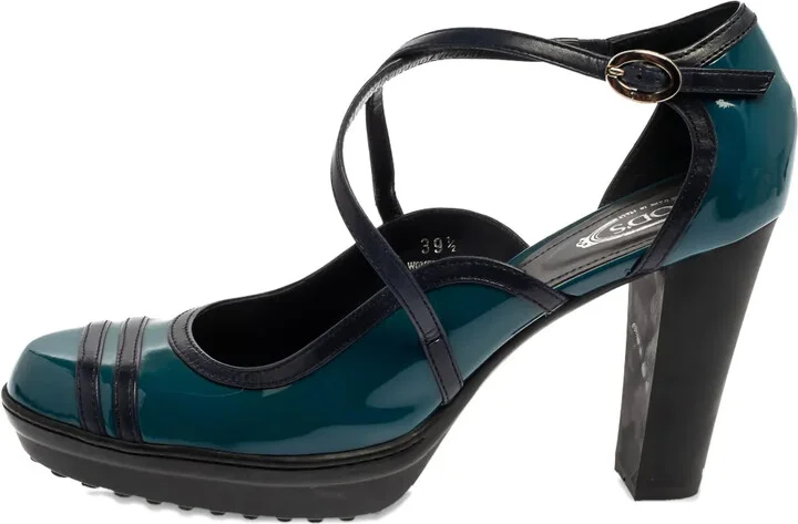 100mm Patent-Leather Buckled Pumps