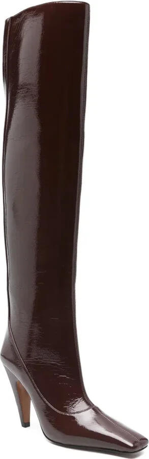 100mm Patent-Leather Knee-High Boots - Image 2