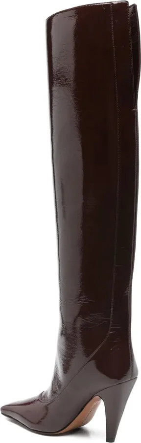 100mm Patent-Leather Knee-High Boots - Image 3