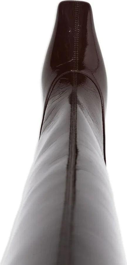 100mm Patent-Leather Knee-High Boots - Image 4