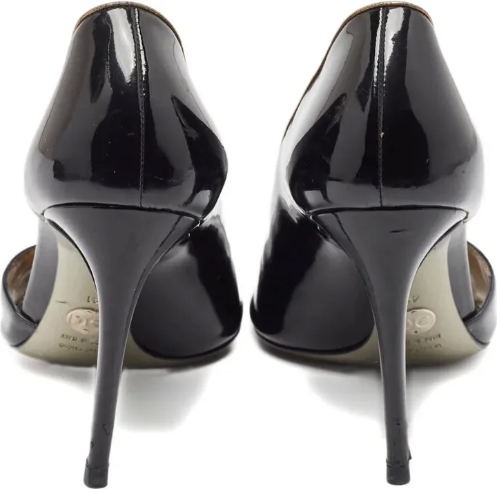 100mm Patent Leather Peep Toe Pumps - Image 3