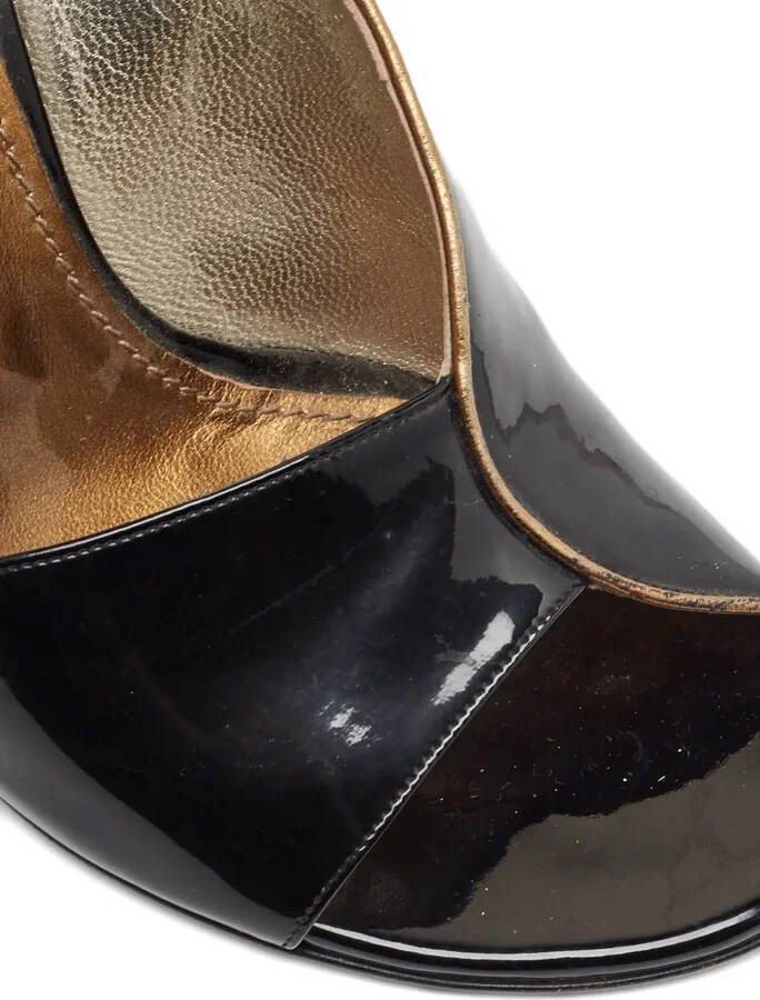 100mm Patent Leather Peep Toe Pumps - Image 5
