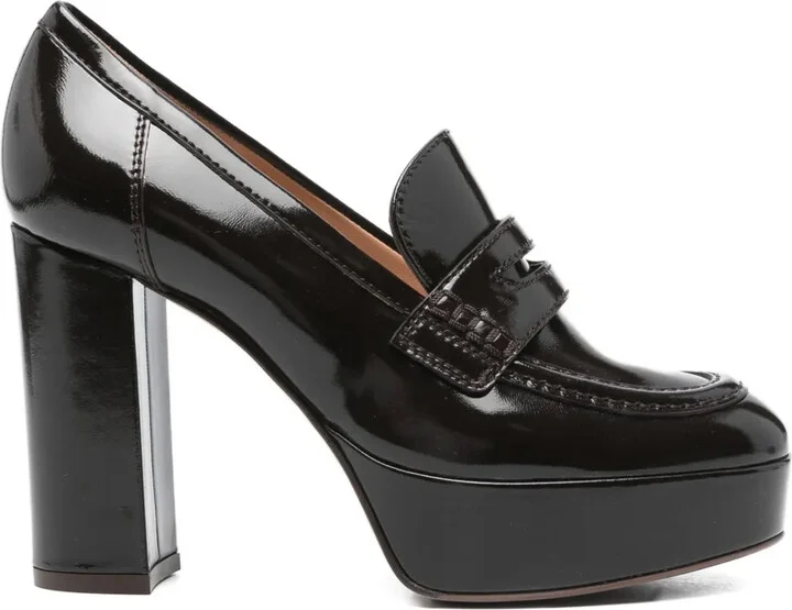100mm Patent-Leather Platform Loafers