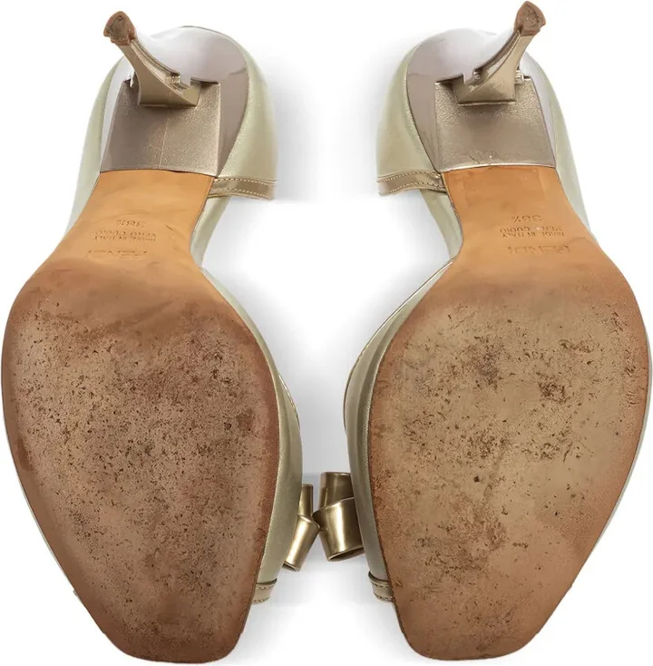 100mm Peep-Toe Bow-Detail Pumps - Image 4